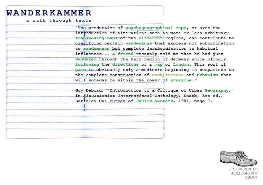 Wanderkammer :: A Walk Through Texts | J. R. Carpenter